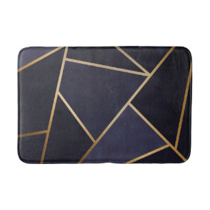 Marineblaue goldene Dreiecke Geometrisch Elegant K Badematte