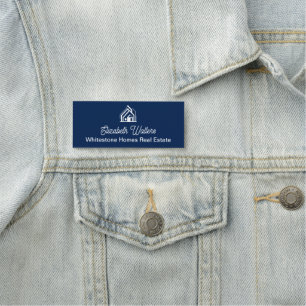 Marineblaue Immobilienfirma Individualisierte Makl Namensschild