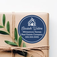 Marineblaue Immobilienfirma Individualisierte Makl