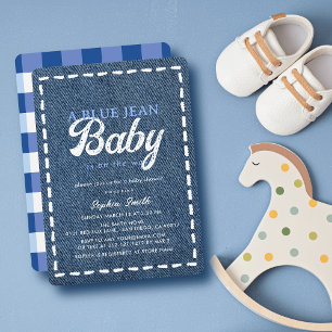 Marineblaue Jeans Baby Junge Baby Shower Einladung