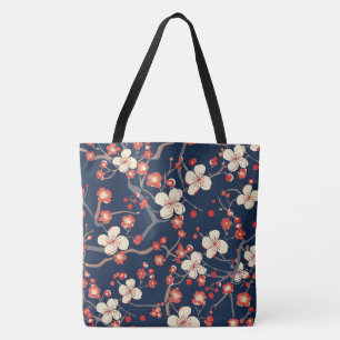 Marineblaue Kirschblüten-Japanische Blumen