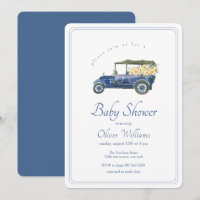 Marineblaue klassische Auto-Blumen-Fahrzeug-Baby-P