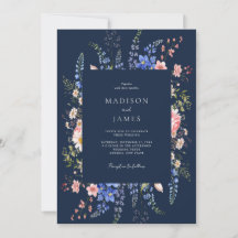 Marineblaue minimalistische Wildblumen-Hochzeit