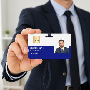 Marineblaue Mitarbeiter-ID-Logo-Sicherheit horizon Ausweis