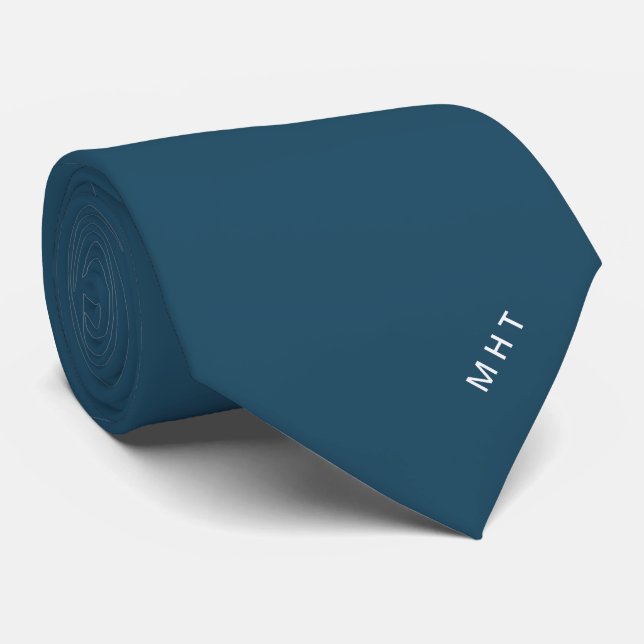 Marineblaue moderne Anfangsbuchstaben minimalistis Krawatte (Gerollt)