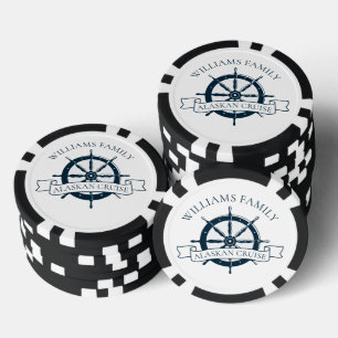 Marineblaue nautische Rad Boot Kapitän Benutzerdef Pokerchips