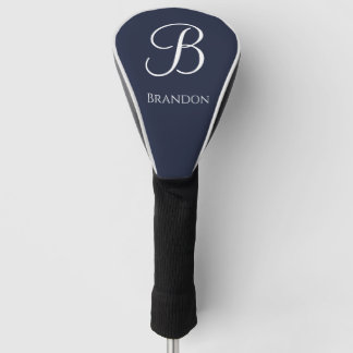 Marineblaue personalisierte Namen und Initialen Golf Headcover