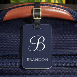 Marineblaue personalisierte Namen und Monogramm Gepäckanhänger