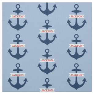 Marineblaue personalisierte Namensbootanker Stoff