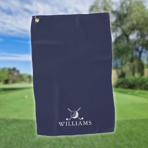 Marineblaue personalisierte Namensgolfbälle und -s Golfhandtuch