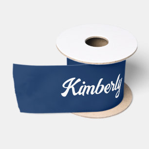 Marineblaue personalisierte Schriftzug-Name-Schule Satinband