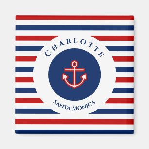 Marineblaue Rot-Weiß-Gestreifte Navy-Kollektion Magnet