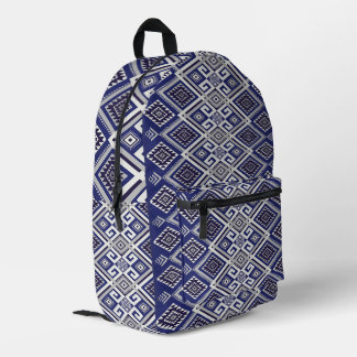 Marineblaue Stammesmotiv-Oberflächenstruktur Bedruckter Rucksack