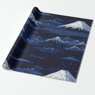 Marineblaue Sternennacht-Landschaftsstruktur auf d Geschenkpapier