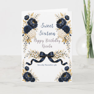 Marineblaue Sweet Sixteen Karte