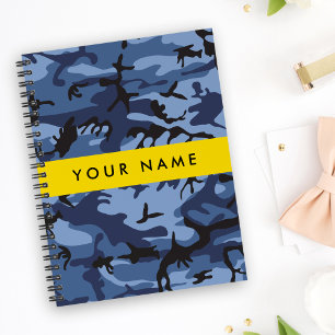 Marineblaue Tarnung Ihren Namen personalisieren Notizbuch