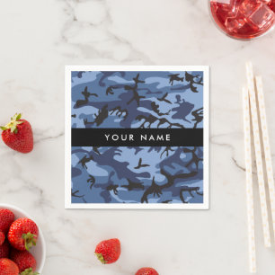 Marineblaue Tarnung Ihren Namen personalisieren Serviette