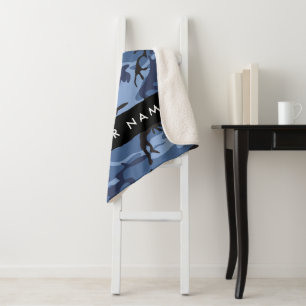 Marineblaue Tarnung Name personalisieren Sherpadecke