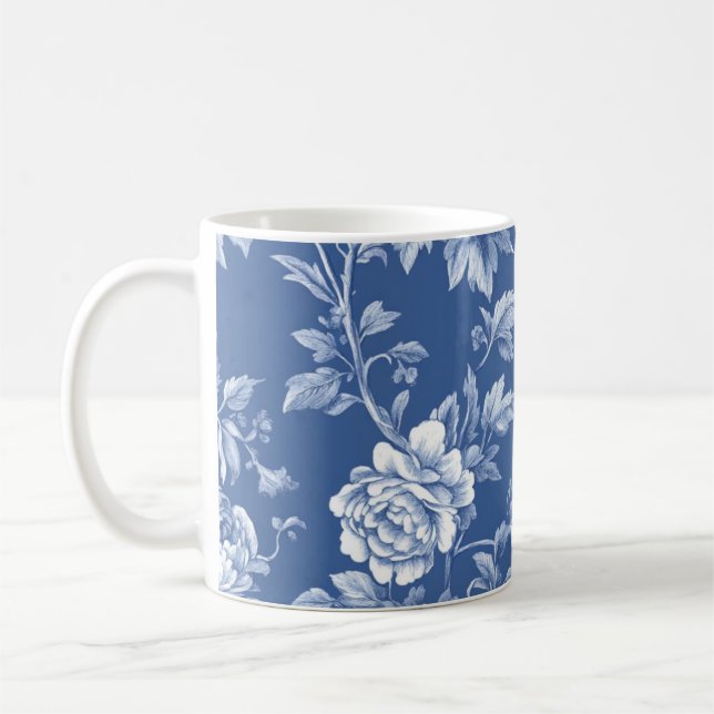 Marineblaue Toile  Kaffeetasse (Links)