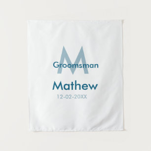 Marineblaue Trauzeuge Name Buchstabe Datum männlic Wandteppich