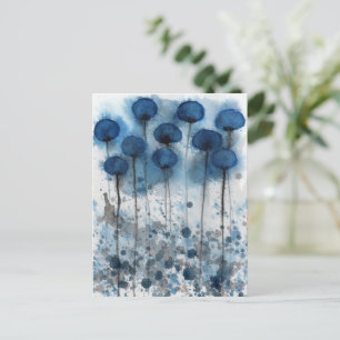 Marineblaue und graue Mohnblumen, Blumengarten-Pos Postkarte