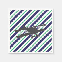 Marineblaue und grüne Vintage-Doppeldecker-Flugzeu