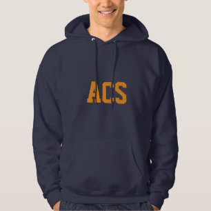 Marineblaue und orangefarbene Schulfarben mit Buch Hoodie
