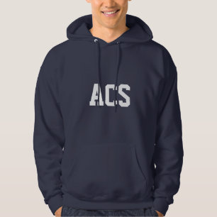 Marineblaue und weiße Schulfarben mit Buchstaben Hoodie