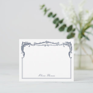Marineblaue Vintage-Klasse-Script personalisierte Mitteilungskarte