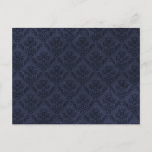 Marineblaue Vintage-Wallpaper Postkarte