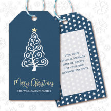 Marineblaue Weihnachtsbaum-Festtags-Skript-Name