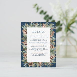 Marineblaue Wintergrün-Hochzeitseinschlusskarten Begleitkarte