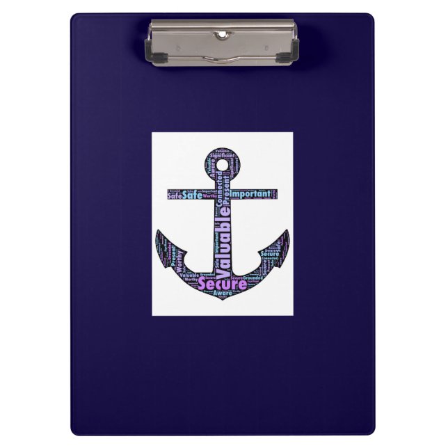 Marineblauer Anker Klemmbrett (Vorderseite)