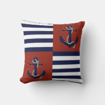 Marineblauer Anker/roter weißer marineblauer Strei