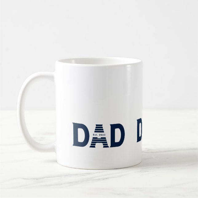 Marineblauer Dad Established Neuer Dad-Geschenk Kaffeetasse (Links)