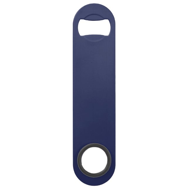 Marineblauer Flaschenöffner mit individuellem Text (Vorderseite)