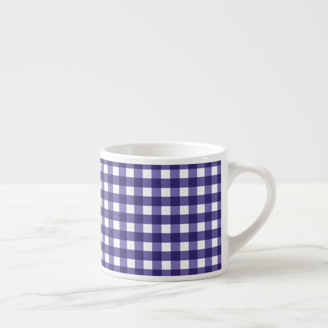 Marineblauer Gingham Espressotasse (Rechts)
