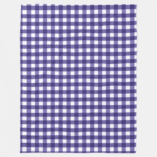 Marineblauer Gingham Fleecedecke (Vorderseite)