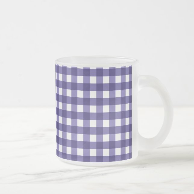 Marineblauer Gingham Mattglastasse (Rechts)
