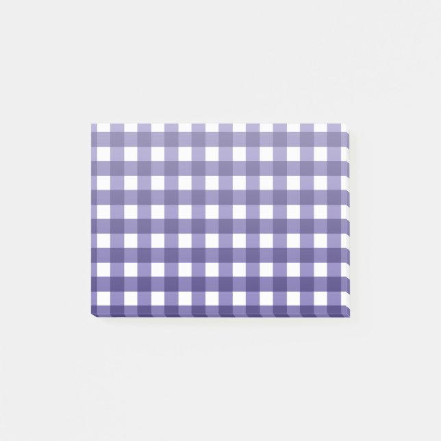 Marineblauer Gingham Post-it Klebezettel (Vorderseite)