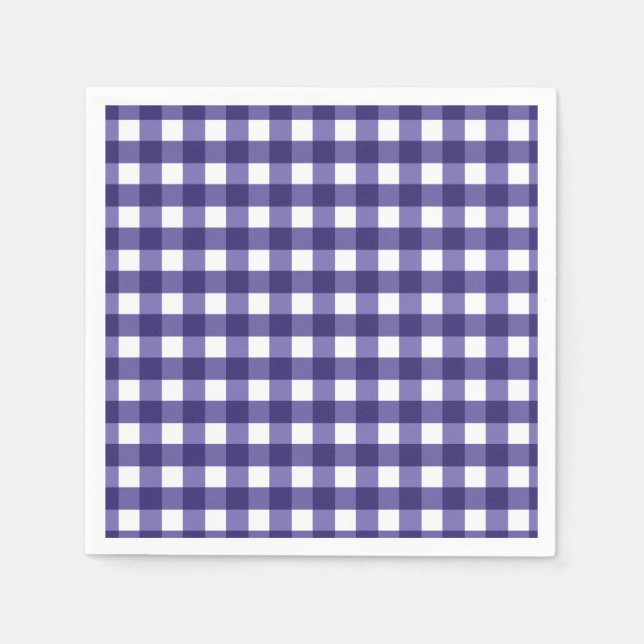 Marineblauer Gingham Serviette (Vorderseite)