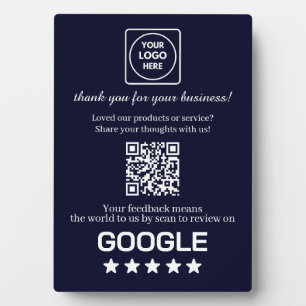 Marineblauer QR-Code   Google-Business-Bewertungsa Fotoplatte