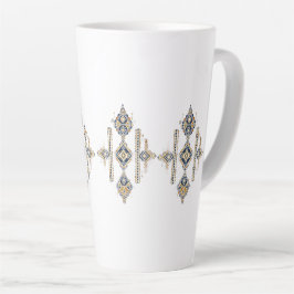 Marineblaues & goldenes abstraktes Symmetrie-Desig Milchtasse