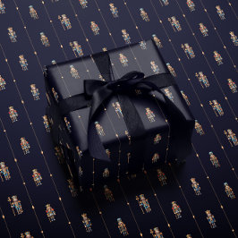 Marineblaues klassisches Nussknacker-Geschenkpapie Geschenkpapier