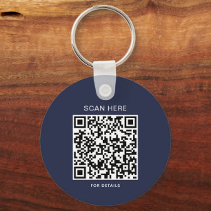 Marineblaues Logo-Schlüsselanhänger mit QR-Code Schlüsselanhänger