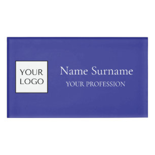 Marineblaues Logo Werbeartikel Namenschild