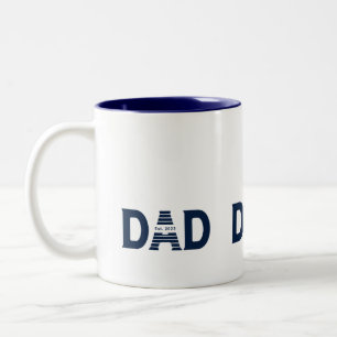 Marineblaues Papa Etabliert Neues Vater-Geschenk Zweifarbige Tasse