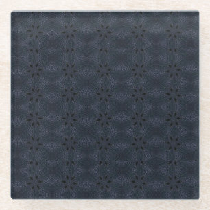 Marineblauleder Glasuntersetzer