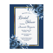 Marineblumen Gold Brautdusche Einladung