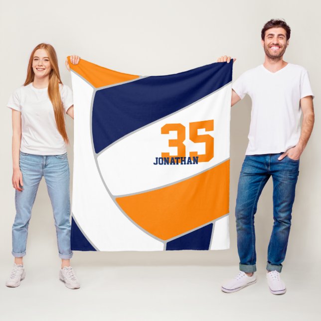 Marineborange Jungs Mädchen riesige Volleyball Fleecedecke (Beispiel)